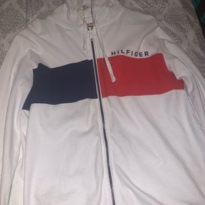 A White Zip Up Tommy Hilfiger Jacket